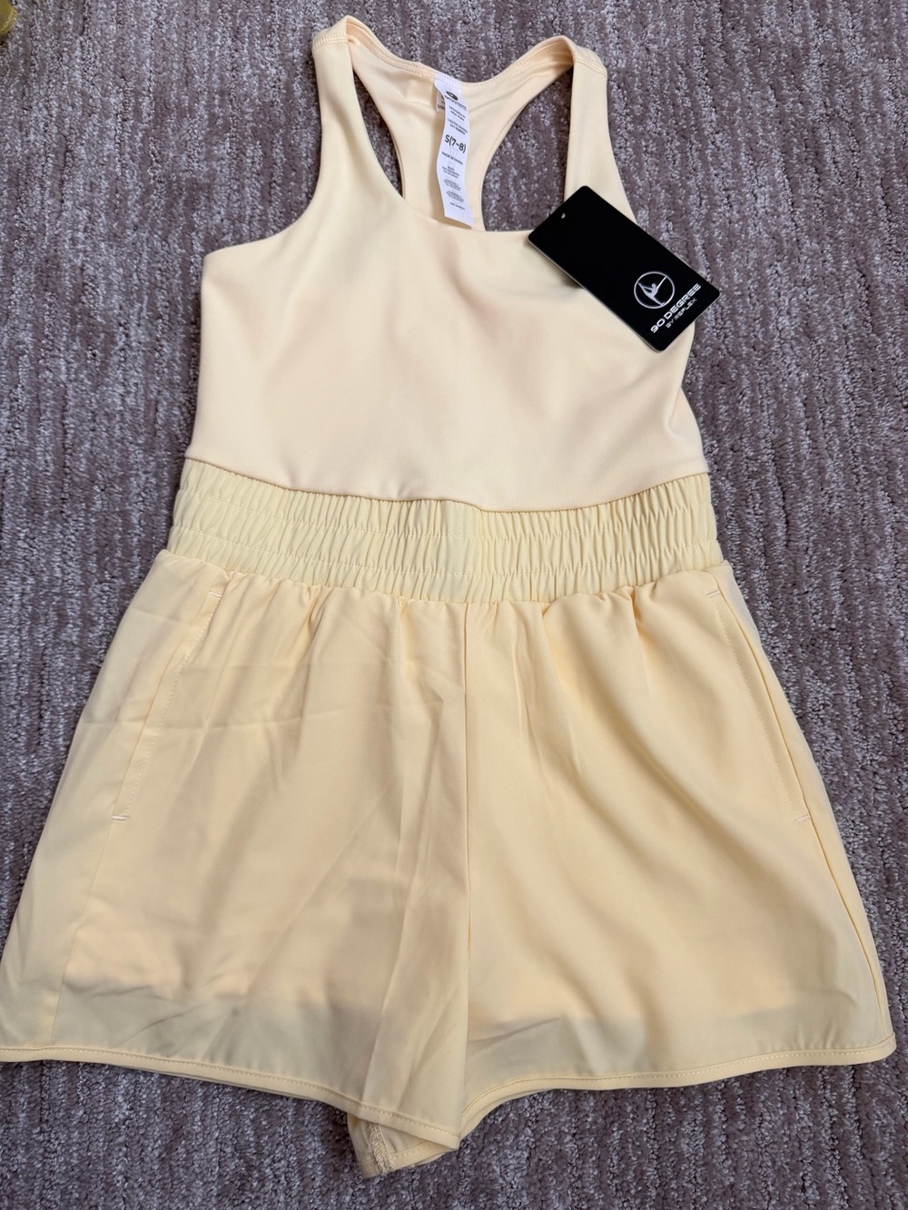 Kids Butter Yellow Racerback Romper